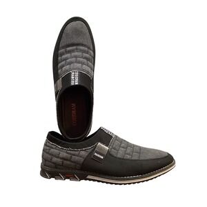 COSIDRAM Men Gray Quilted Slip On‎ Fashion Casual Loafer Shoes Size CN43